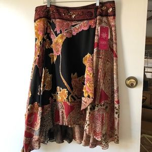 Sandy Starkman asymmetrical wrap skirt Size XL